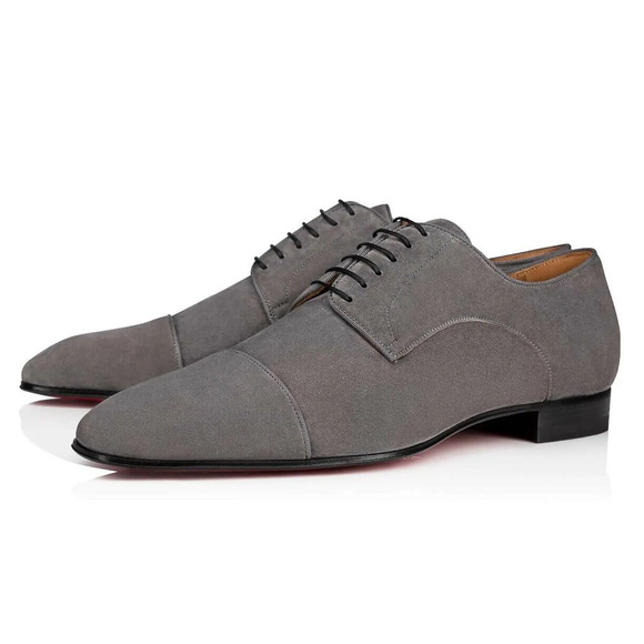 Christian Louboutin Men Top Daviol Flat Shadow Grey Suede Lace Dress Loafer 40 7 main image 5